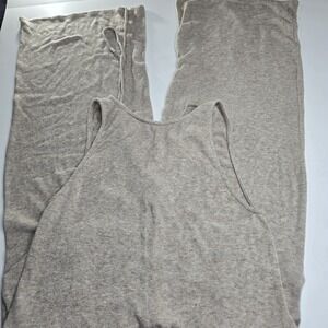 Chrysanthemum By Anthropology Women's Boho Wide Leg Jumper Taupe Soft Small  A4